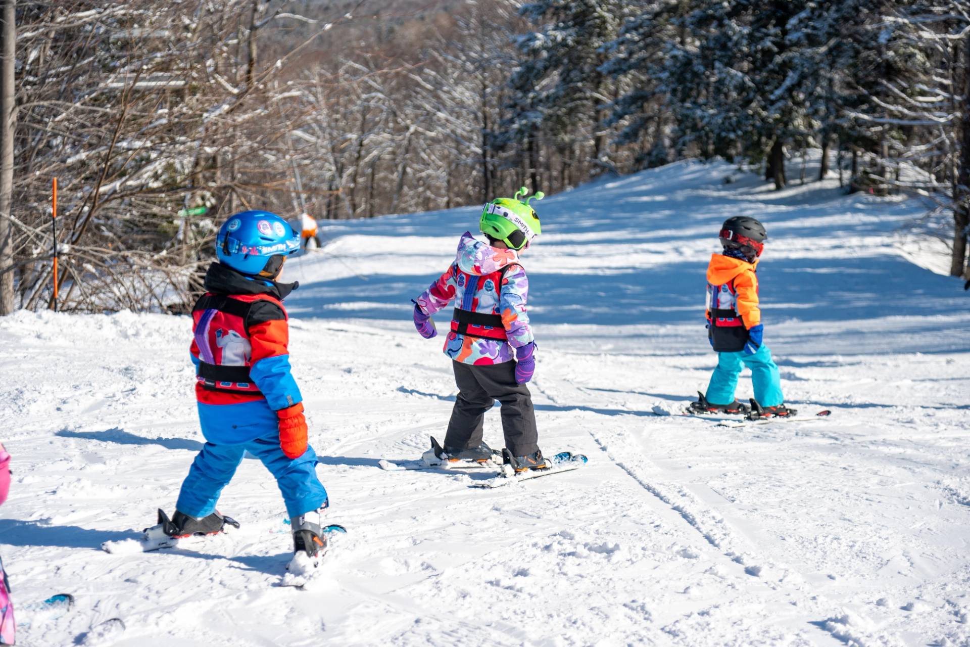 Little kids in a lesson at Sunday River.
