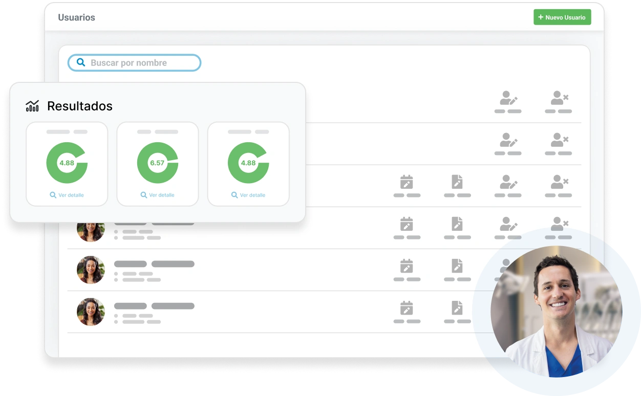 Pantalla de Dentalink con el listado de funcionalidades clínicas