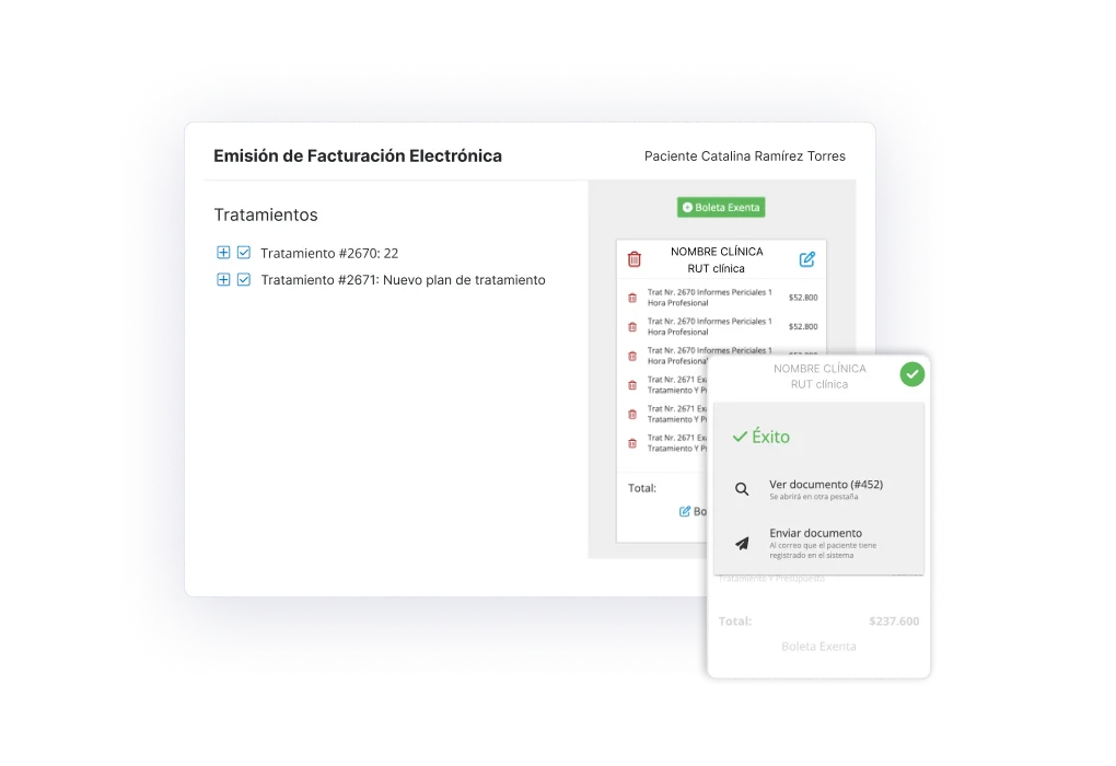 Emisión y validación de facturas electrónicas ante la DIAN en Dentalink