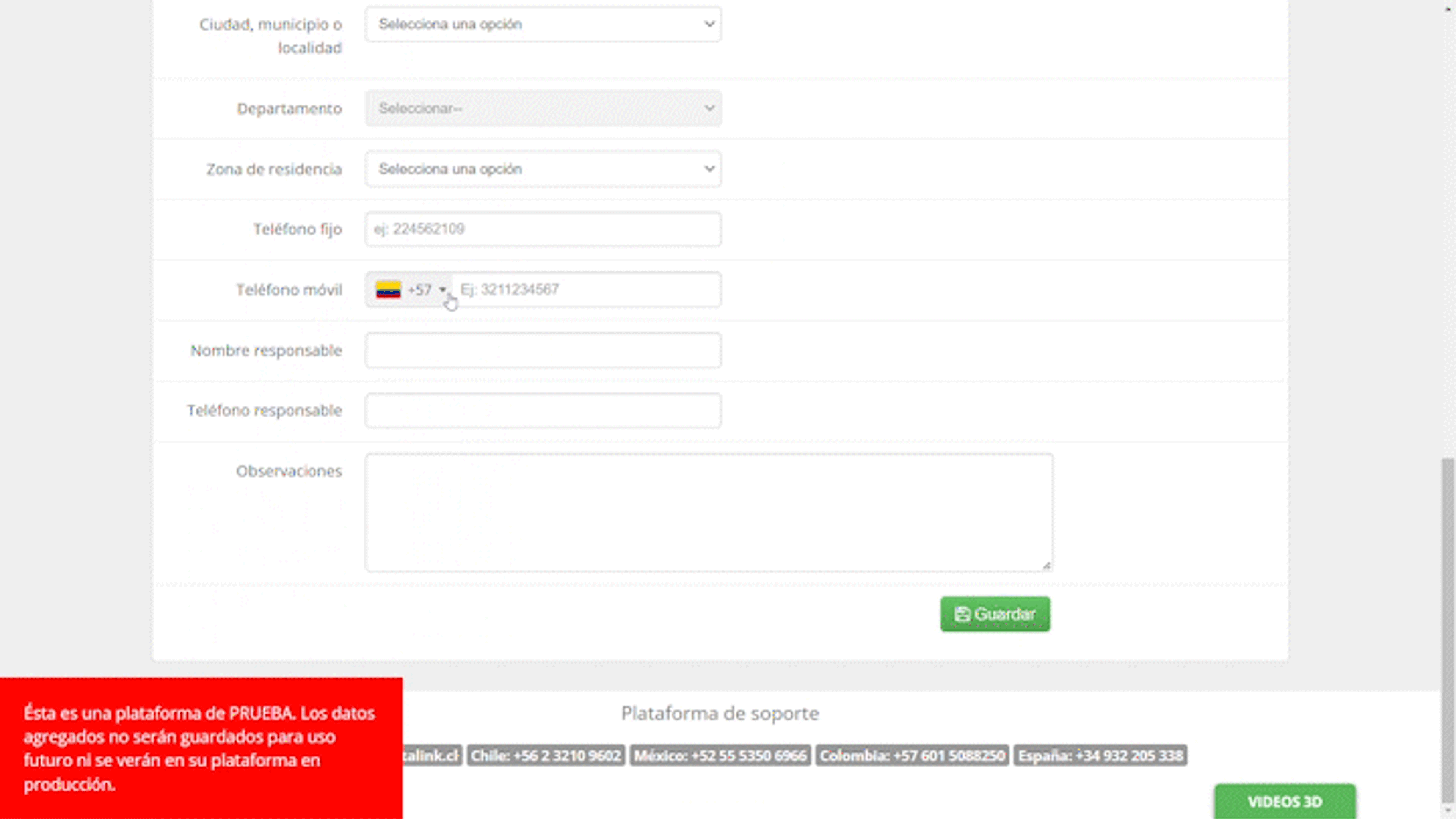 Detalles en antecedentes clinicos, personalización de colores y más