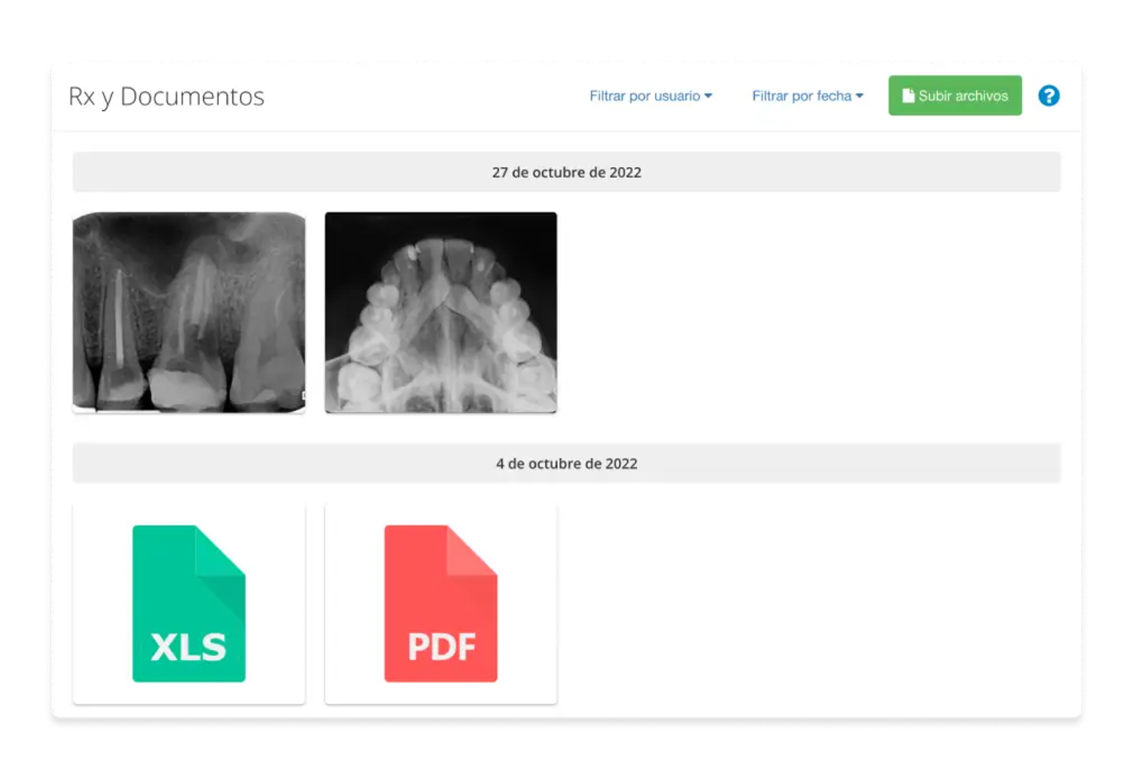 Carga de imágenes y documentos del paciente en Dentalink