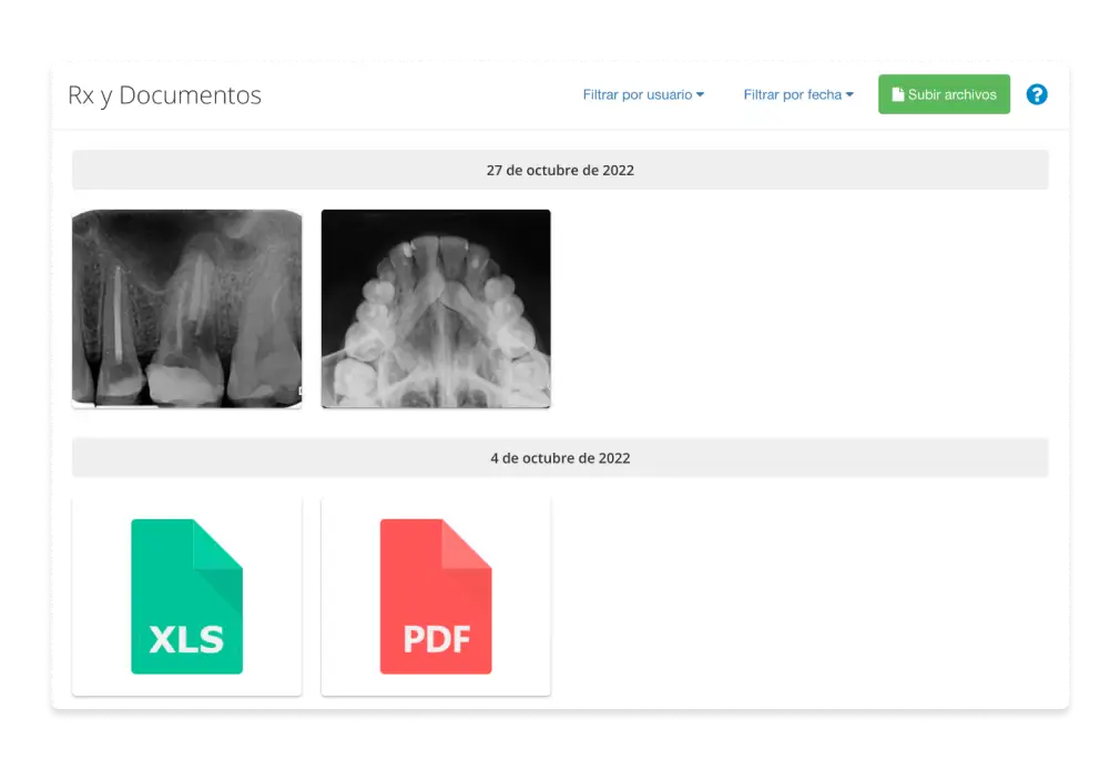 Carga de imágenes y documentos del paciente en Dentalink