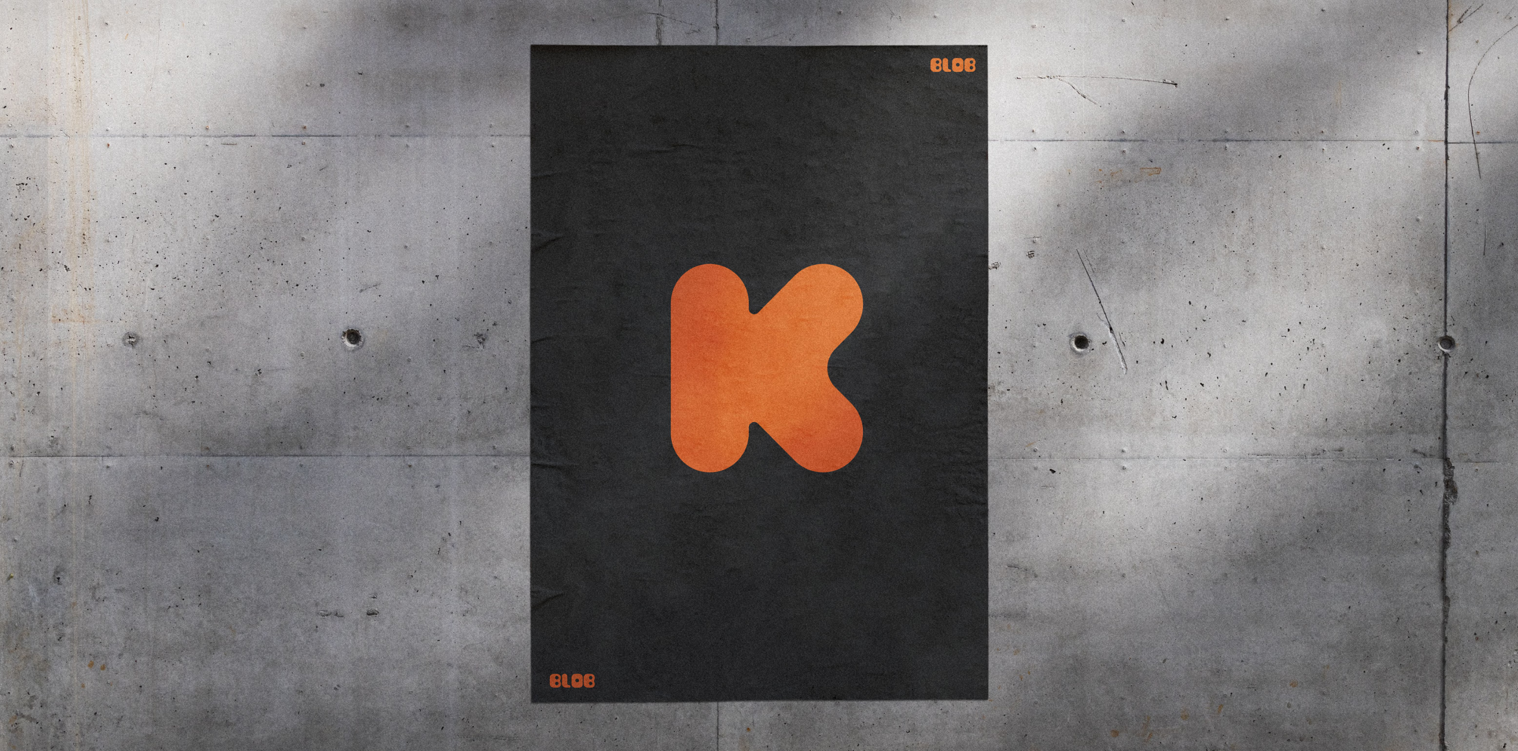 Blob typeface on a poster