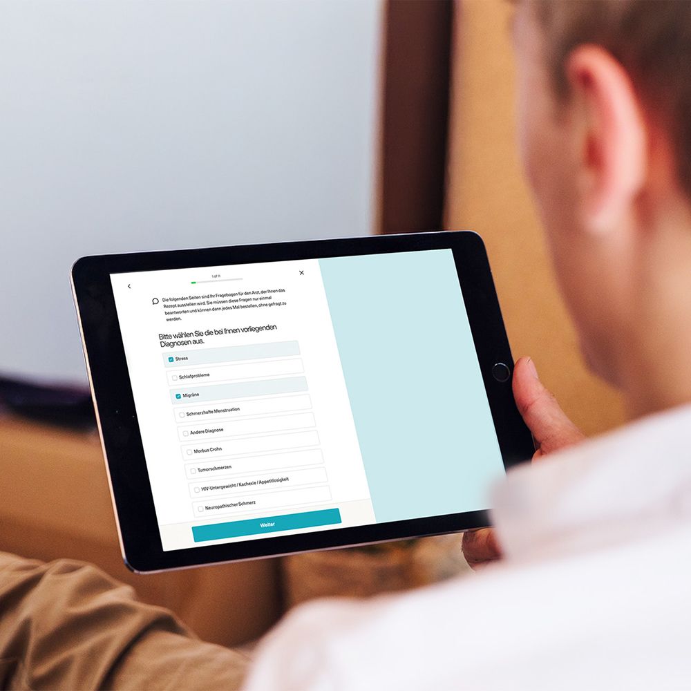 4. Beantworte die medizinischen Fragen in unserem kurzen Fragebogen