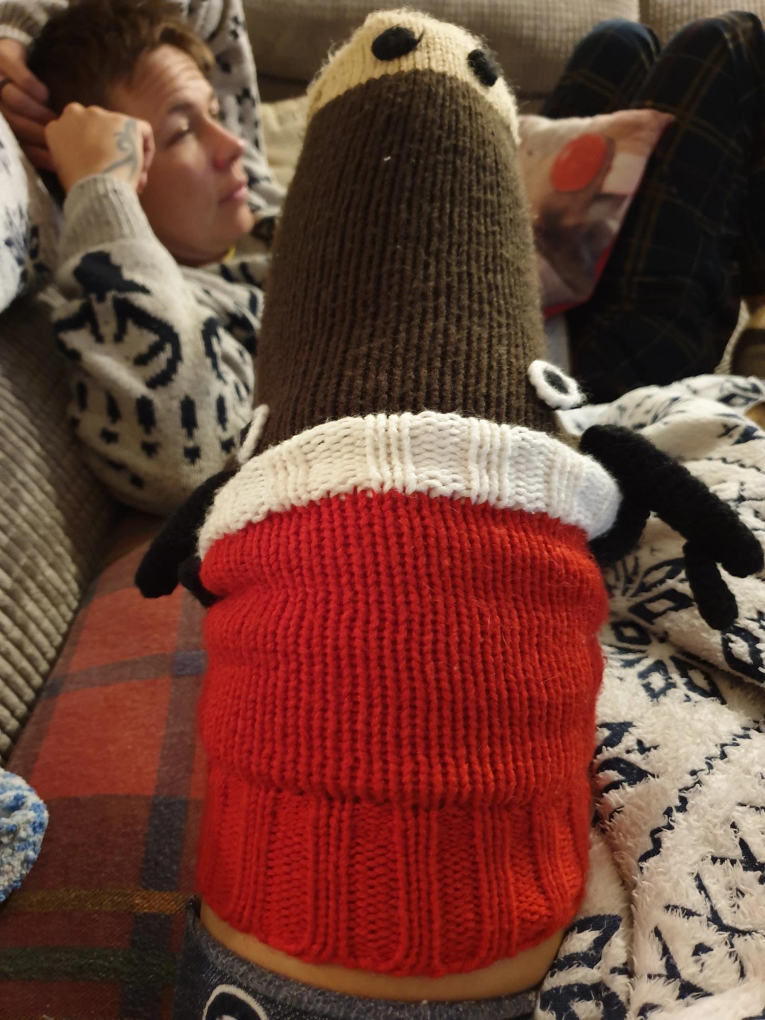 Stumpey staying warm!