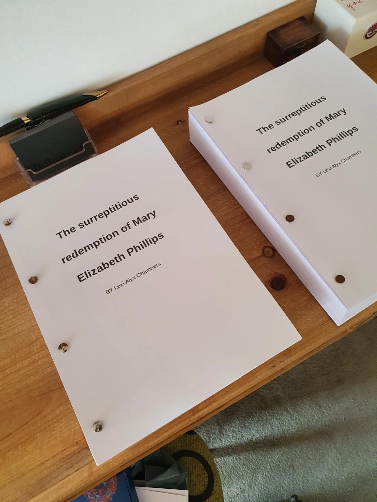 The copies ready to go out to readers. Fortunately for me, most people wanted digital versions! 🙂