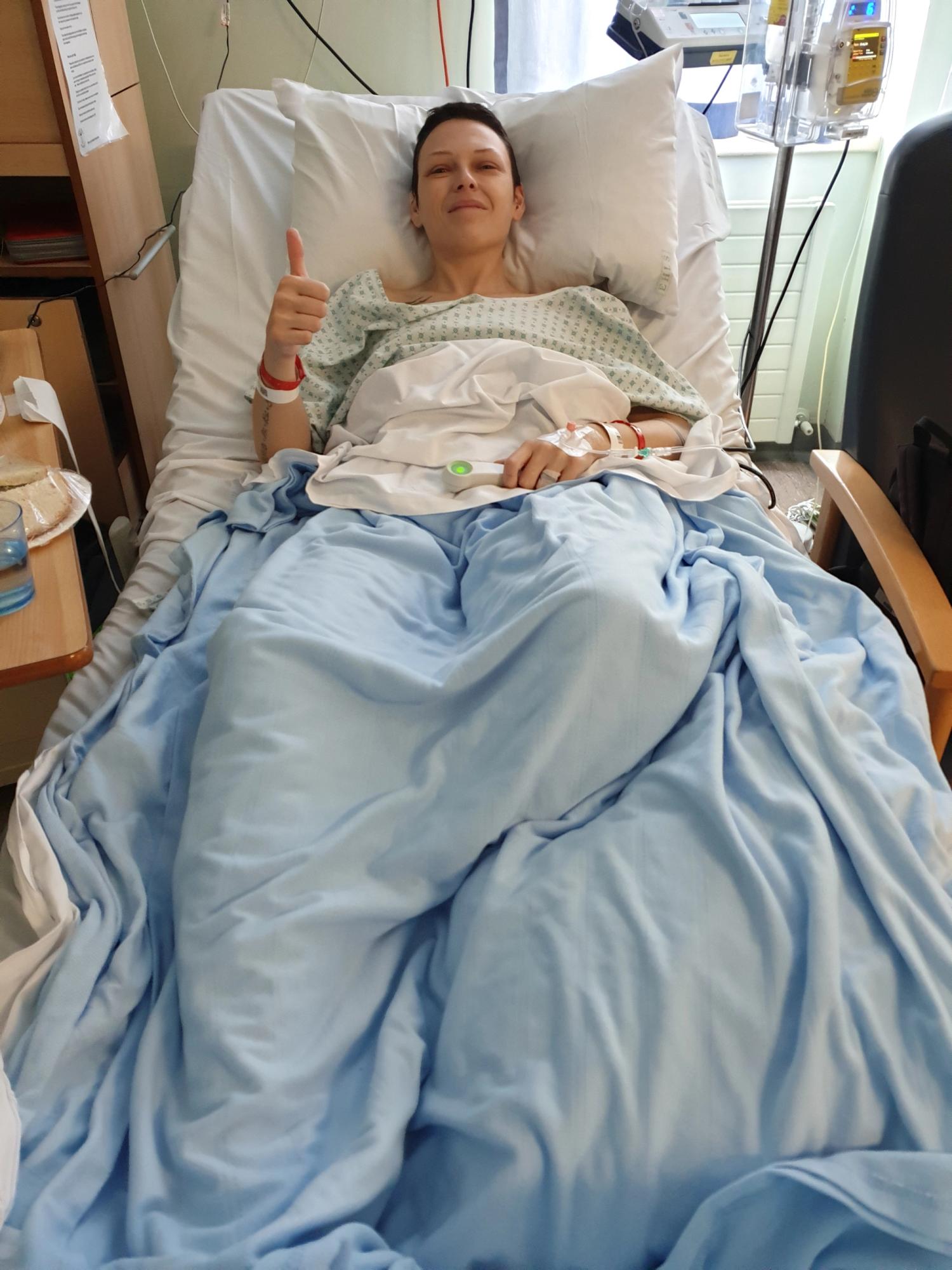 Just after my surgery. Back on the ward.