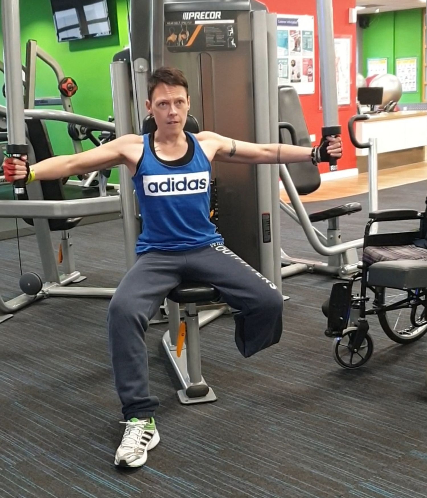 At the gym (I dont know why I pull silly faces when working out!)