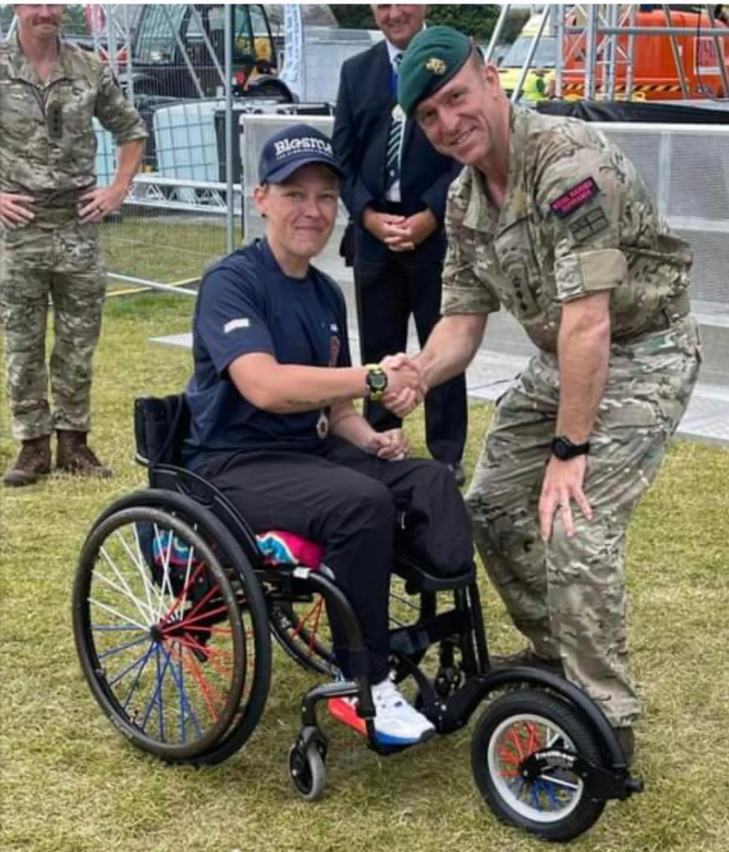Receiving my medal from Colonel Chris Haw. A very proud moment.