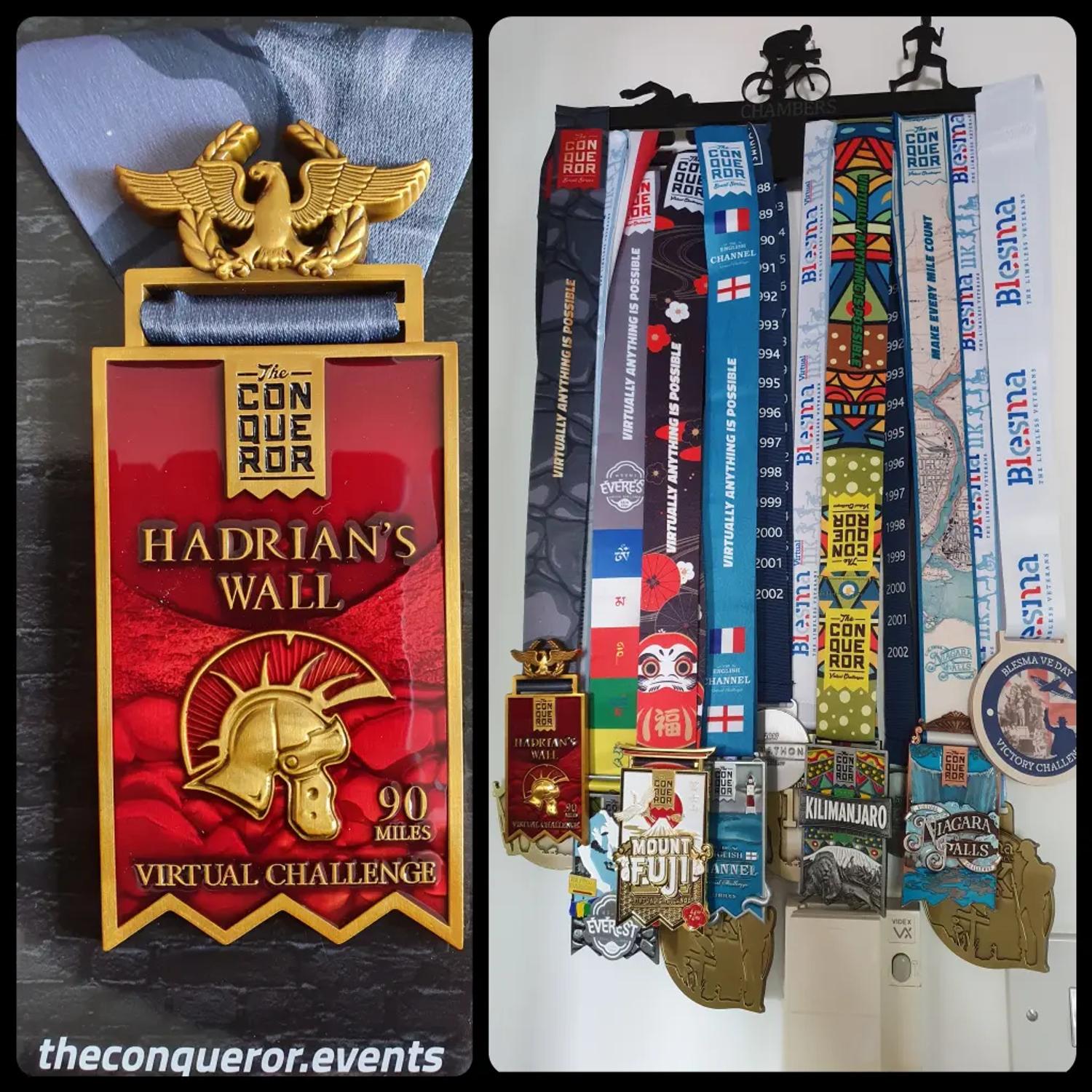 Medals collected so far during training and my last good wheel.