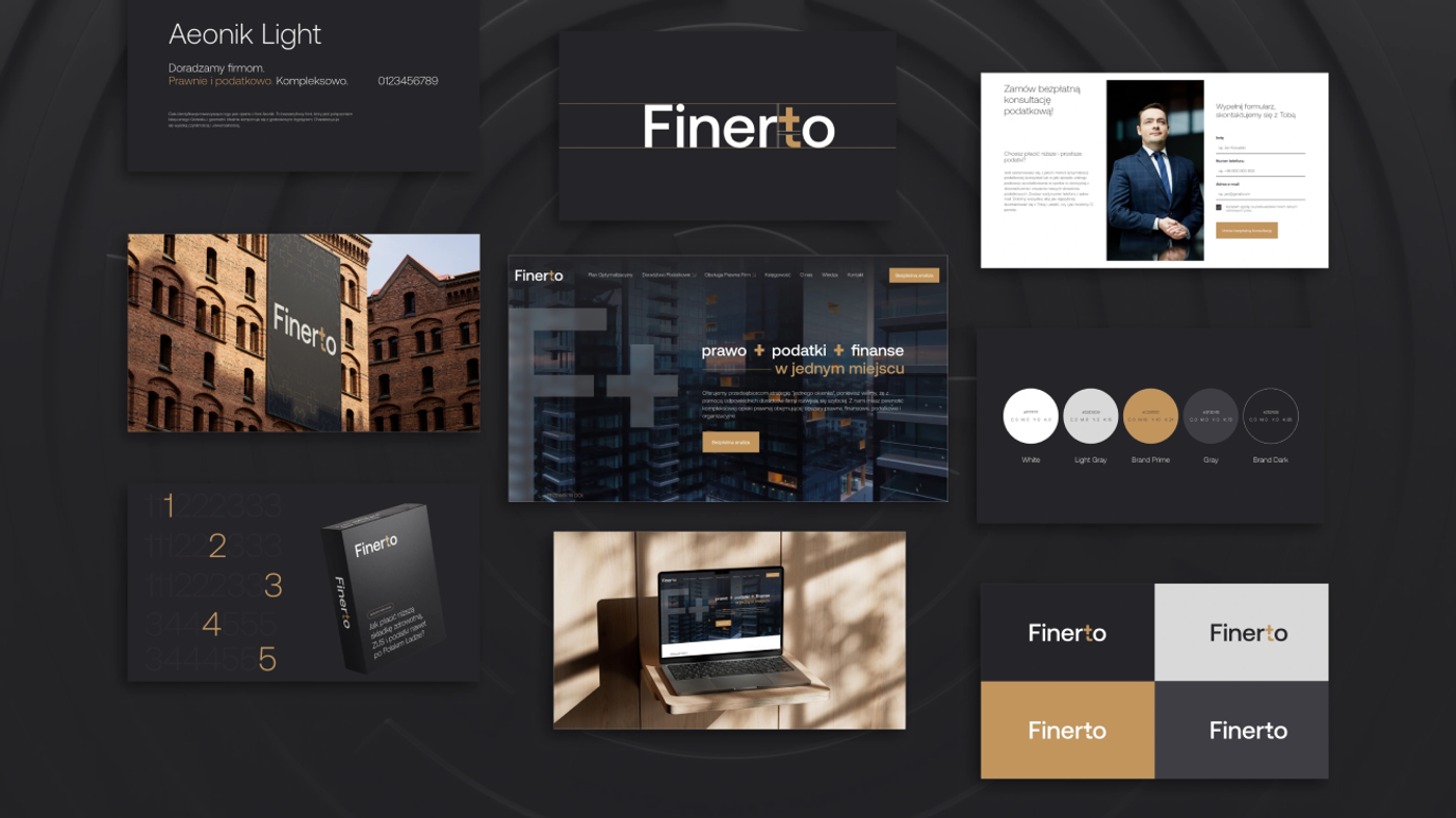 Finerto — brandbook (logo, typografia, kolory, mockupy)