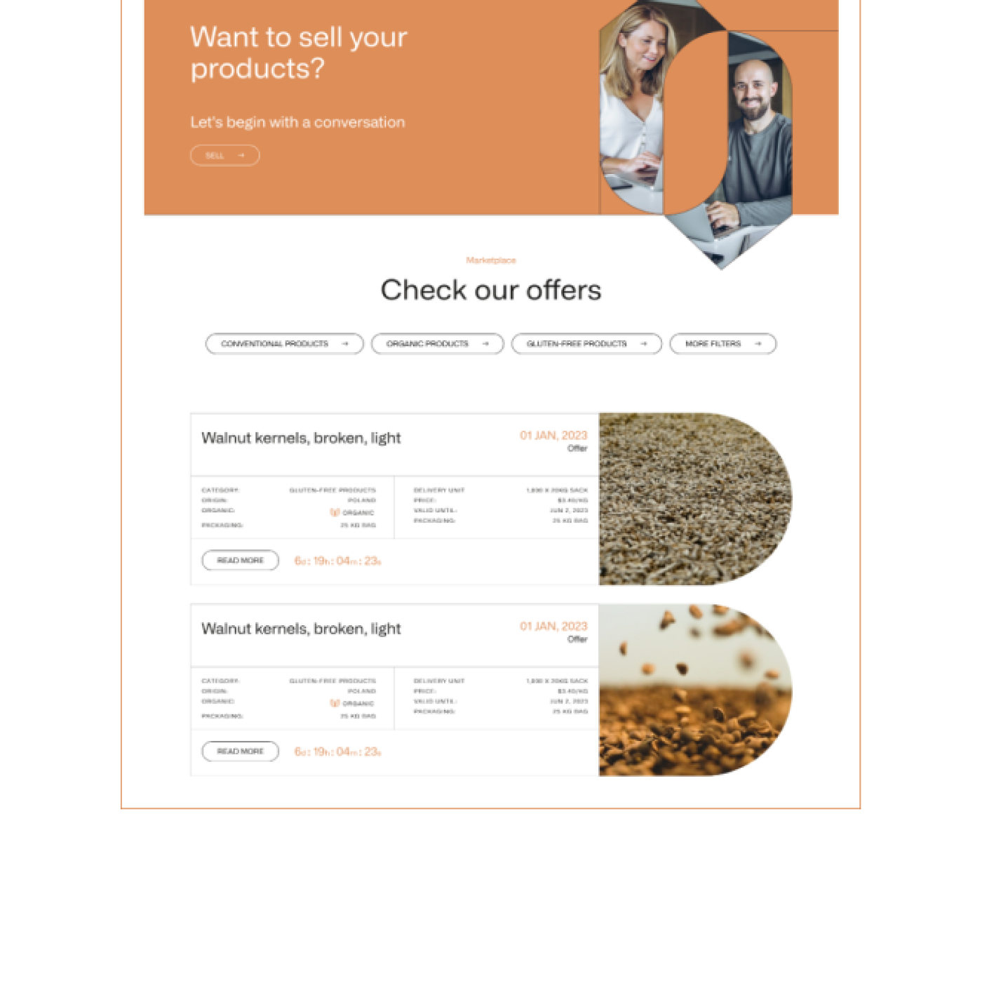 Marketplace Seedea — karty produktów