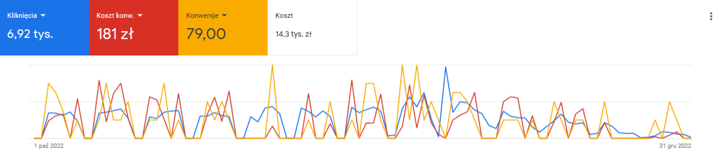 Plastipol — dashboard Google Ads Q4 2022