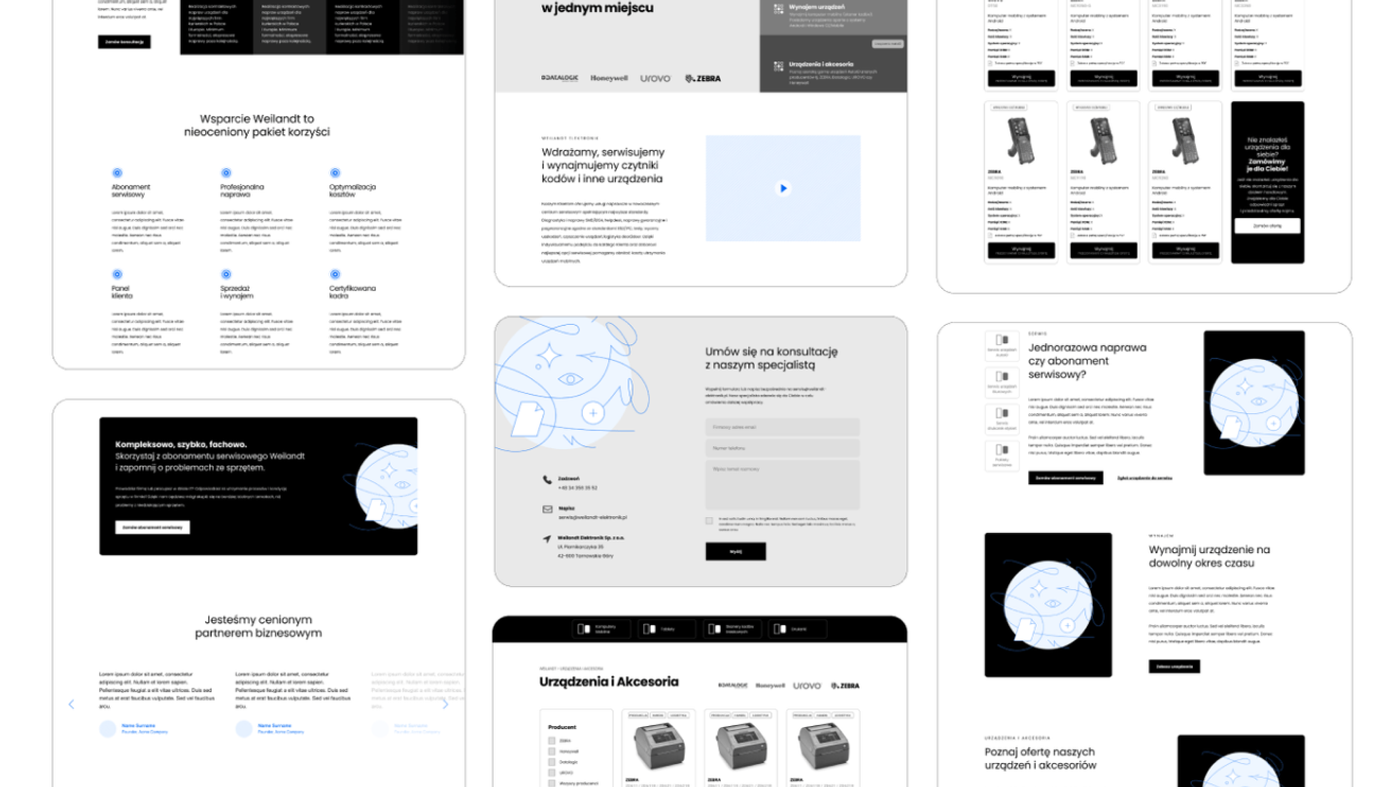 Weilandt — makieta wireframe nowej strony