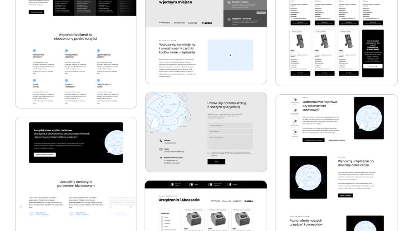 Weilandt — makieta wireframe nowej strony
