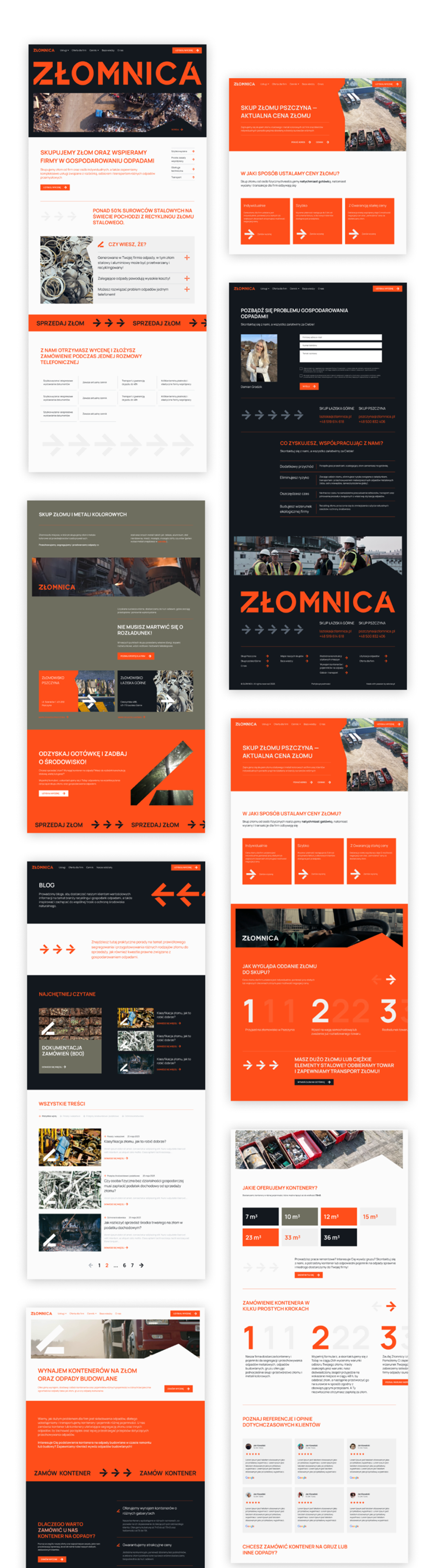 Złomnica — pełen layout strony