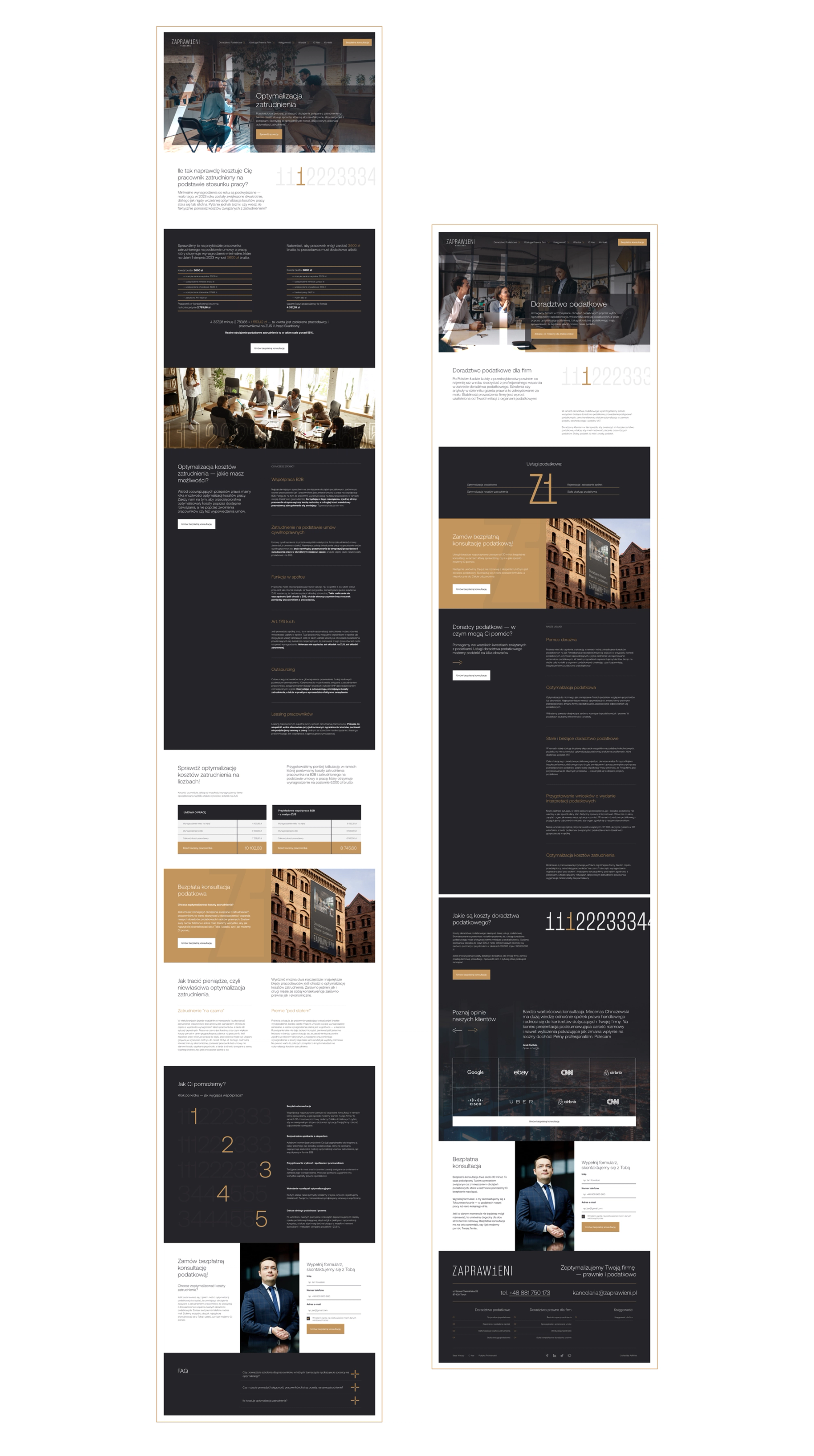 Zaprawieni — layout strony desktop + mobile