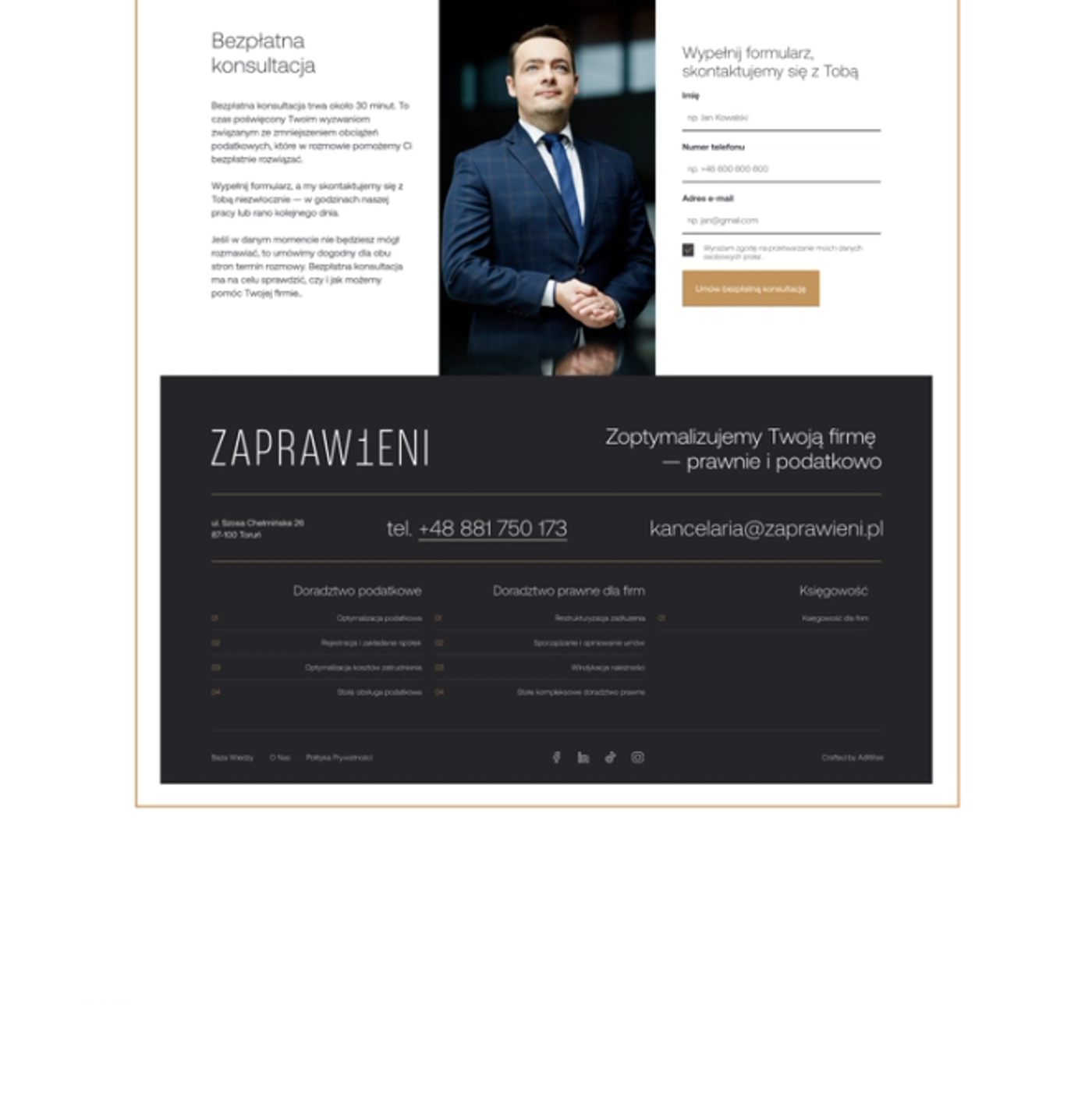 Zaprawieni — pełen layout strony