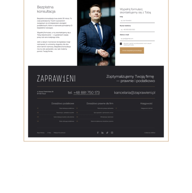 Zaprawieni — pełen layout strony