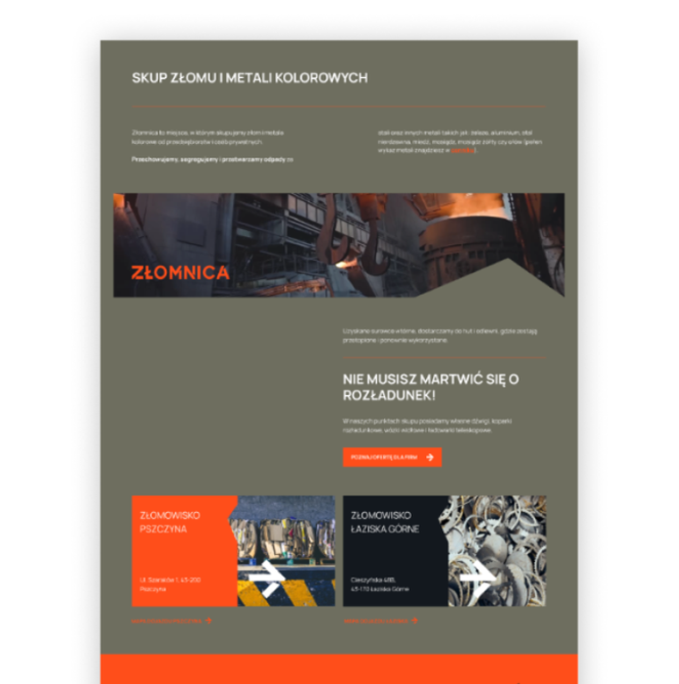 Złomnica — brand applications: banery „Skupujemy złom”