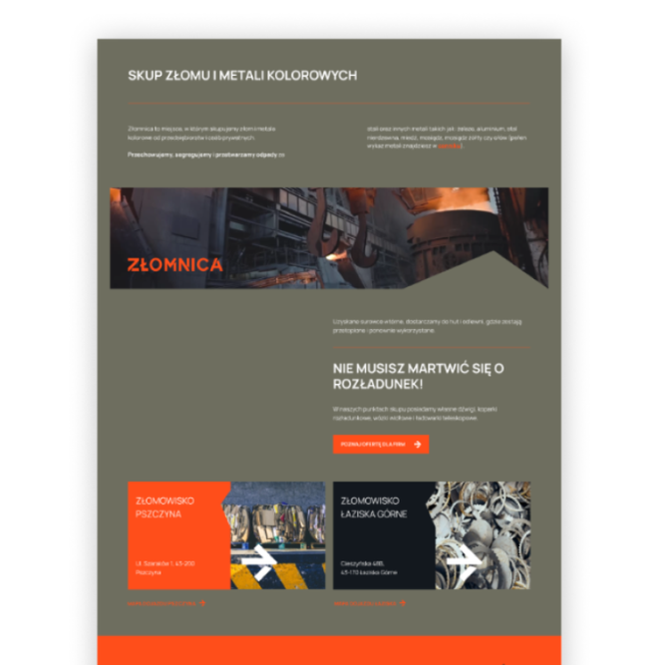 Złomnica — brand applications: banery „Skupujemy złom”