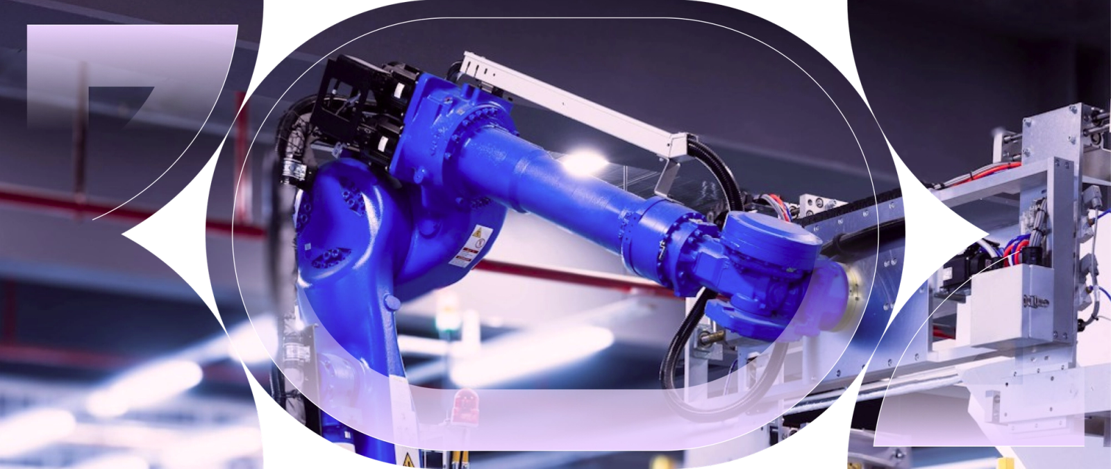 Robot przemysłowy na zautomatyzowanej linii produkcyjnej