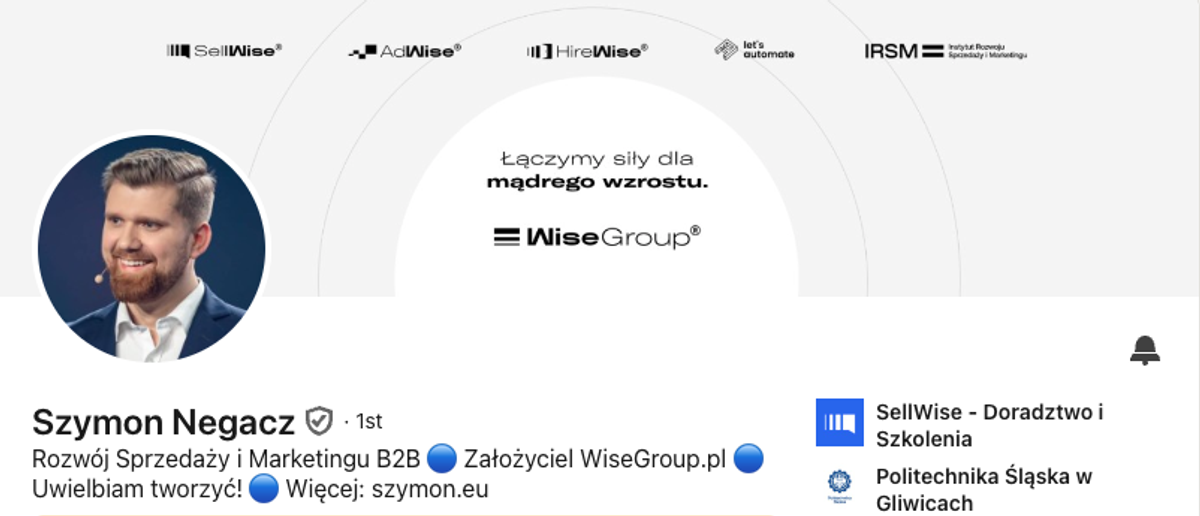 Profil na LinkedIn - łatwo dostępne pomysły na górę lejka sprzedażowego i nawiązywanie relacji