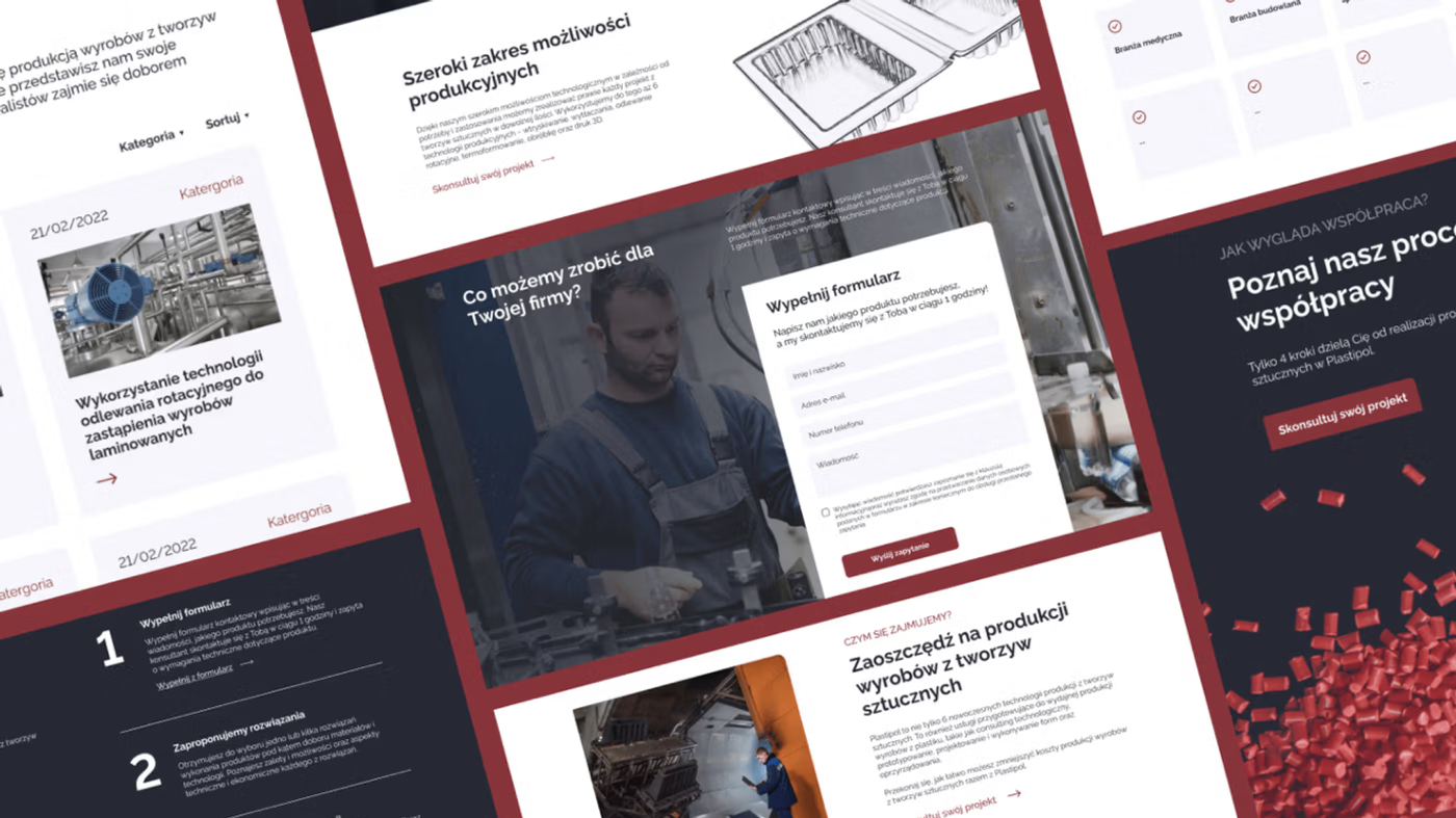 Plastipol — projekt strony i makiety