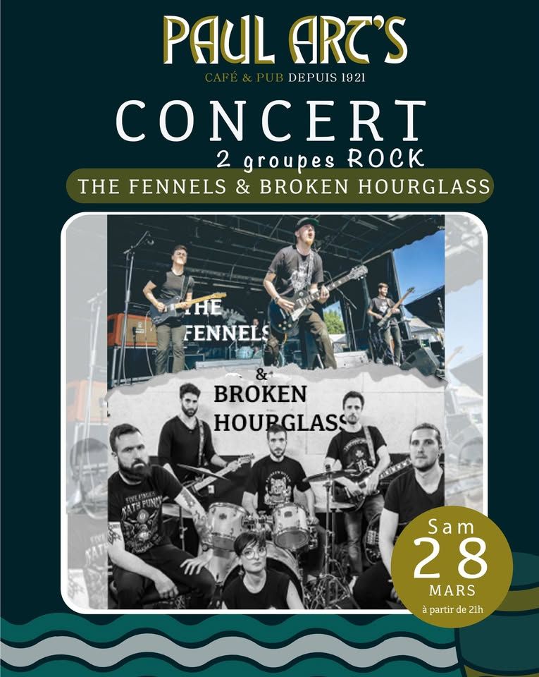 Affiche de The Fennels (Post-Punk/Rock) / Broken Hourglass (Heavy Rock) live à Daoulas (29)