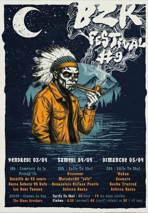 Affiche de BZK Festival #9 avec Wakan / Saguaro / Booby Trapped à Crozon (29)