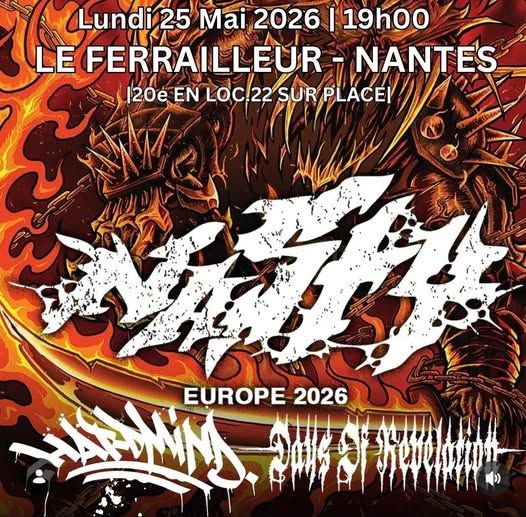 Affiche de Nasty / Hard Mind / Days Of Revelation en concert à Nantes (44)