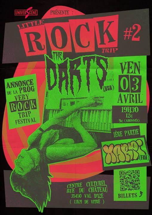 Affiche de The Darts (USA) et Xarpi (BZH) en concert au Val d'Izé (35)