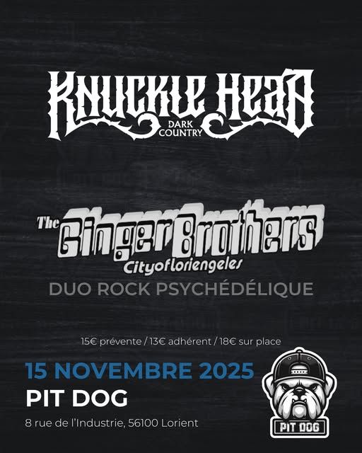 Affiche de Knuckel Head et The Ginger Brothers live à Lorient (56)