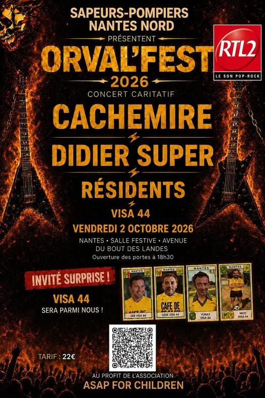 Affiche de Orval'Fest 2026 : Cachemire / Didier Super / Résidents en concert à Nantes (44)
