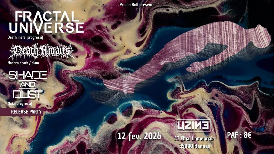 Affiche de Concerts de 3 groupes de Metal (Death/Progressif/Modern) à Rennes (35)