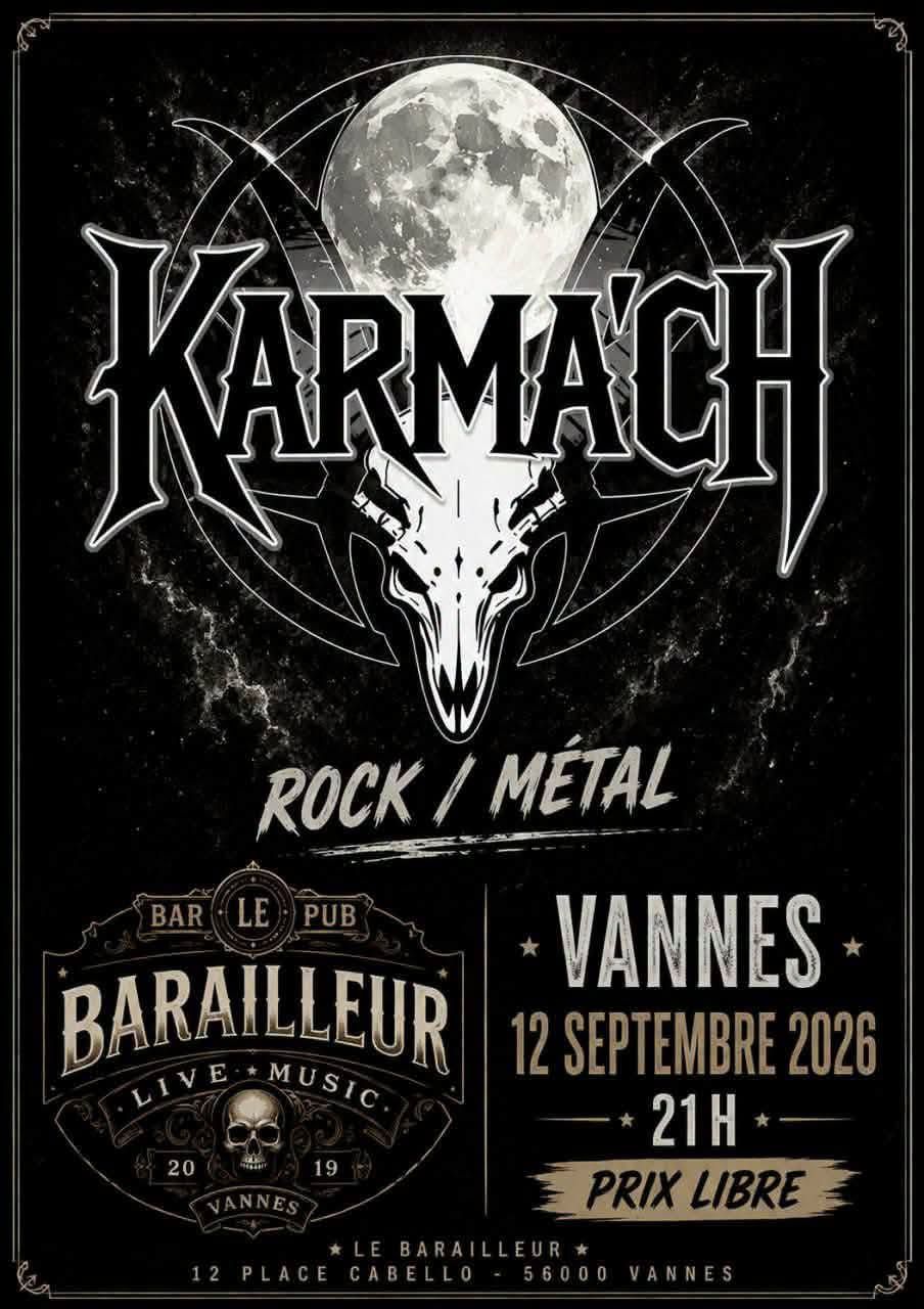 Affiche de Karmac'h (Hard Rock / Metal) en concert à Vannes (56)