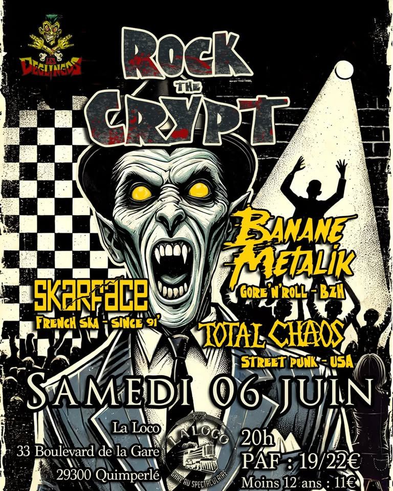 Affiche de Total Chaos / Skarface / Banane Metalik en concert à Quimperlé (29)