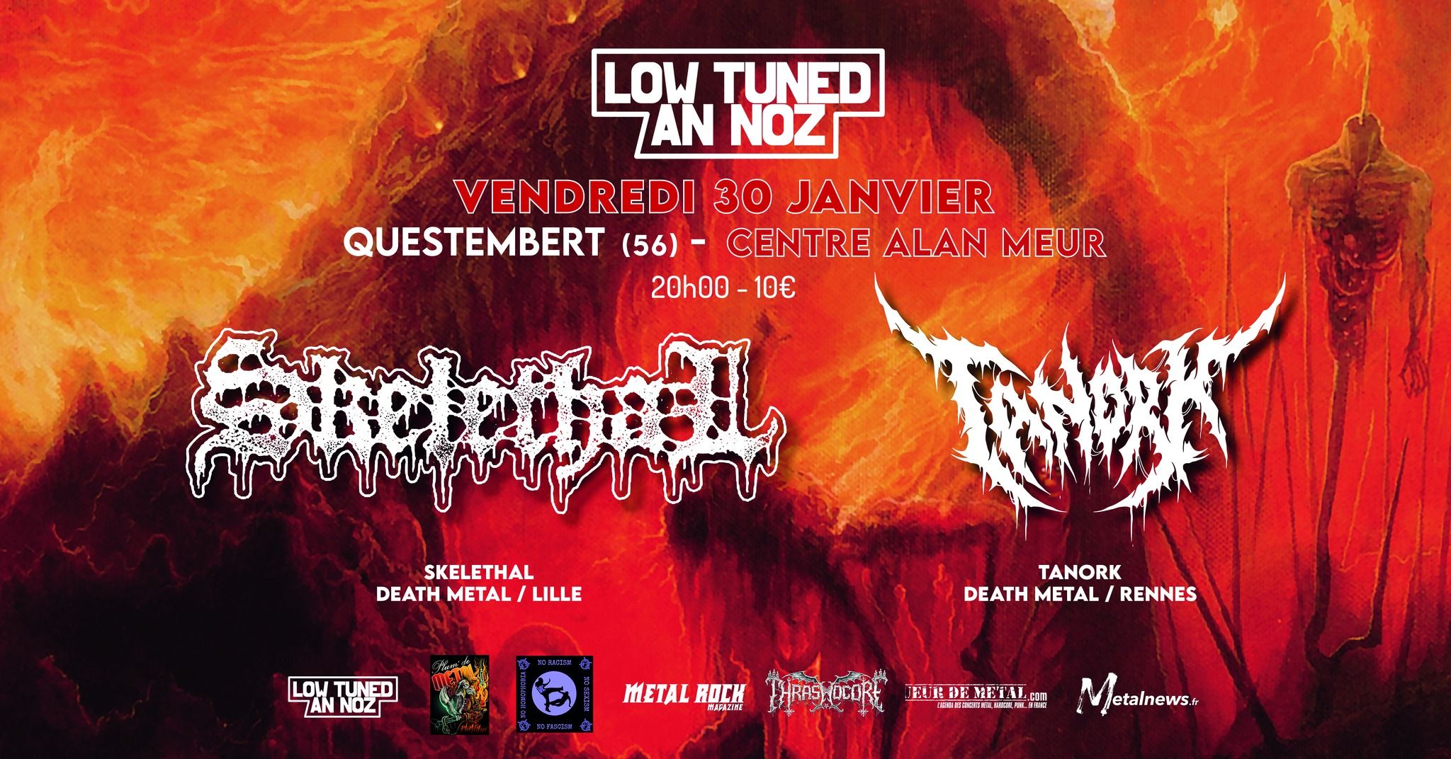 Affiche de Soirée Death Metal avec Skelethal et Tanork à Questembert (56)