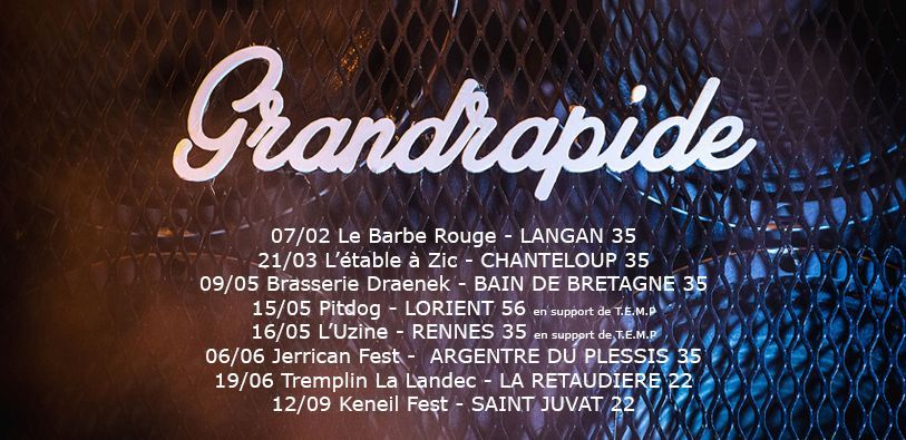 Affiche de T.E.M.P. (Metal/Nu Metal) / Grandrapide (Heavy Rock/Stoner) en concert à Lorient (56)
