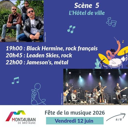 Affiche de Jameson's Avatar / Black Hermine / Leaden Skies live à Montauban de Bretagne (35)