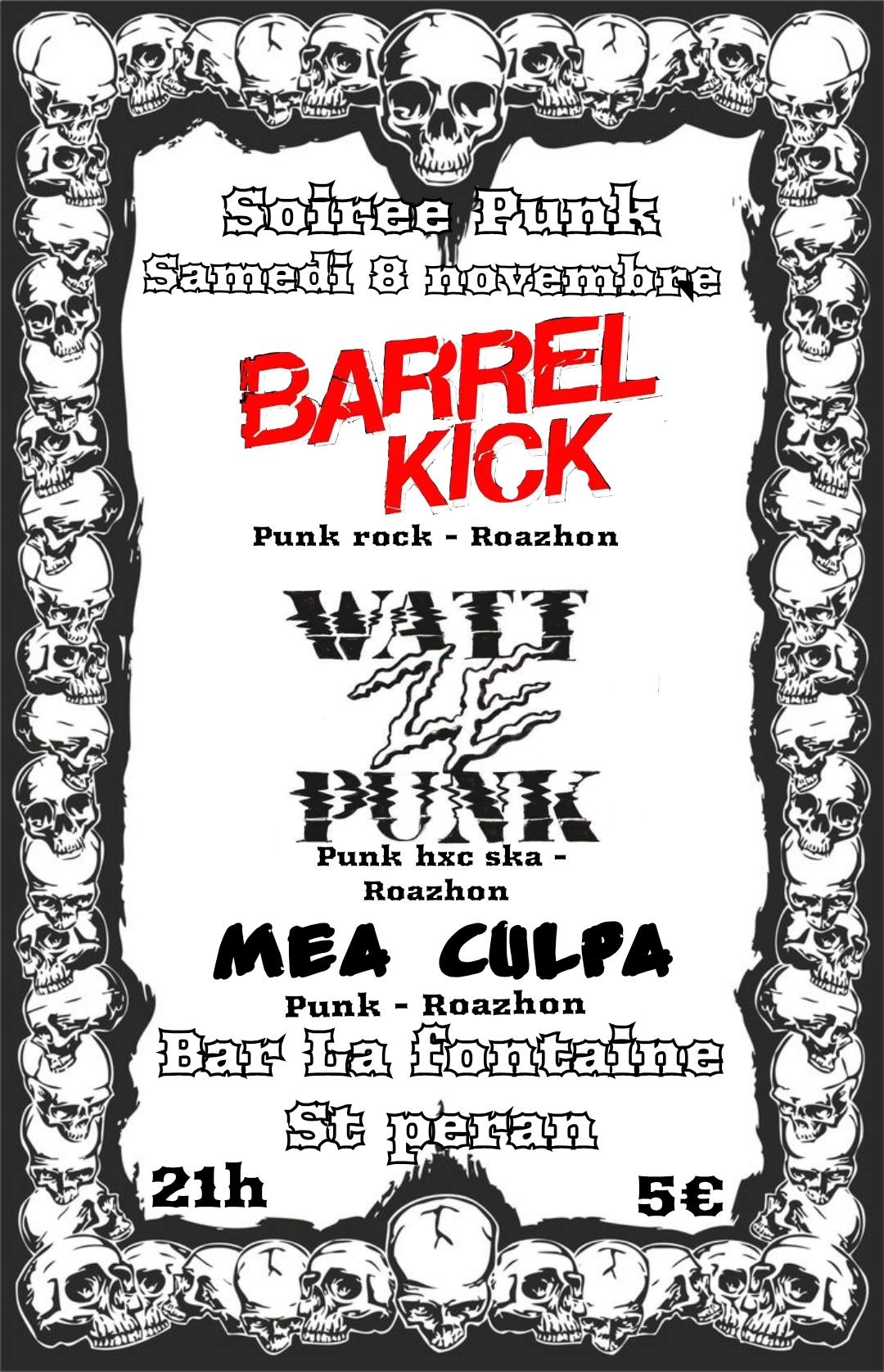 Affiche de Soirée Punk Rock à St-Péran (35)