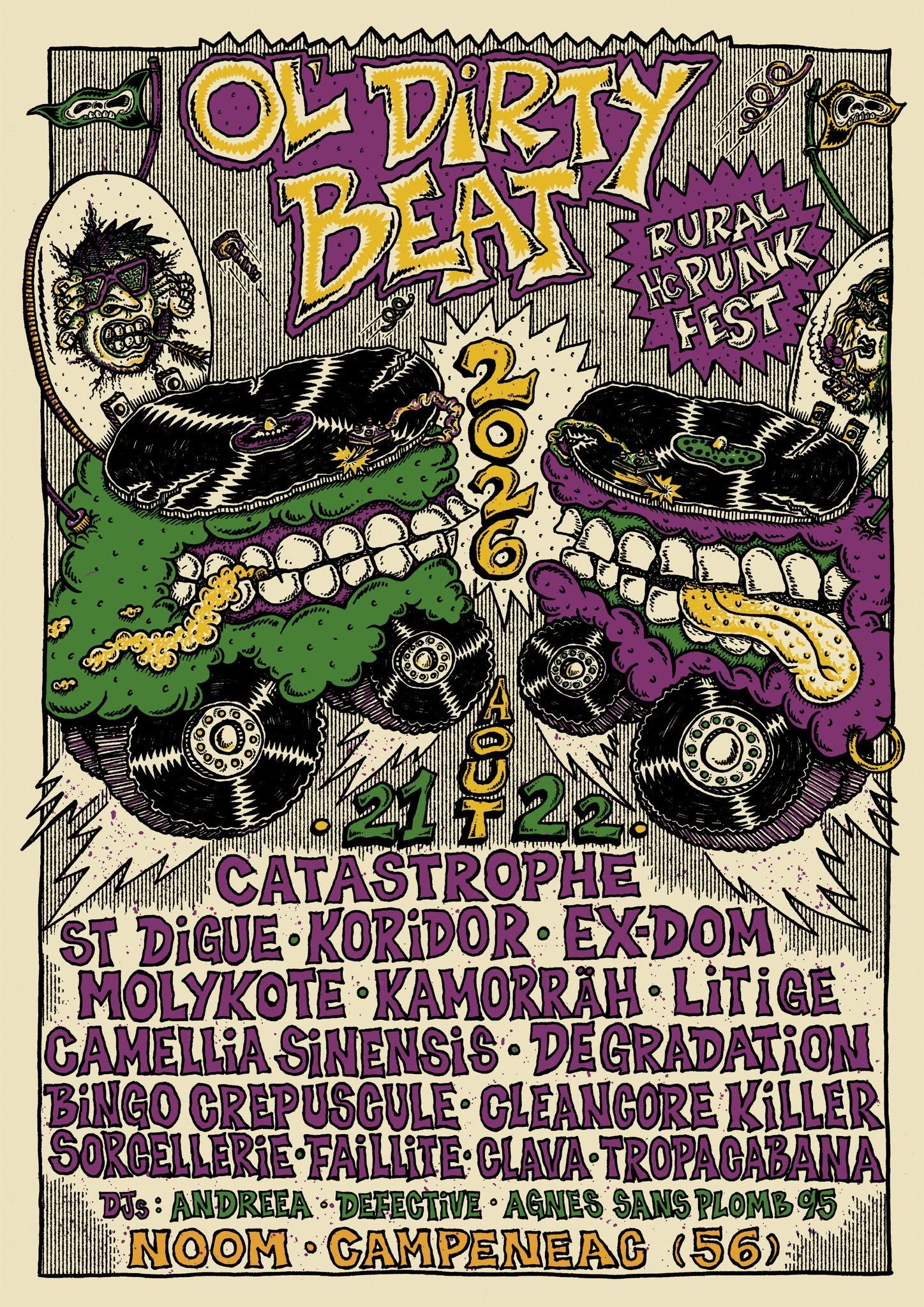 Affiche de Ol' Dirty Beat Fest (Punk/HxC/Crust) à Campénéac (56)