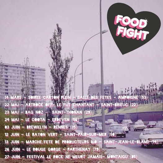 Affiche de Food Fight (Power-Pop / Punk 70's) en concert à Erdeven (56)