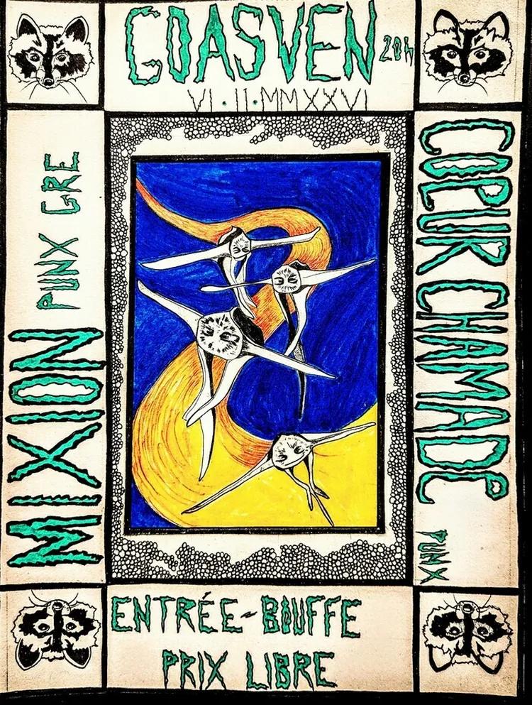 Affiche de Mixion (punk) et Coeur Chamade (punk) en concert à Logonna-Daoulas (29)