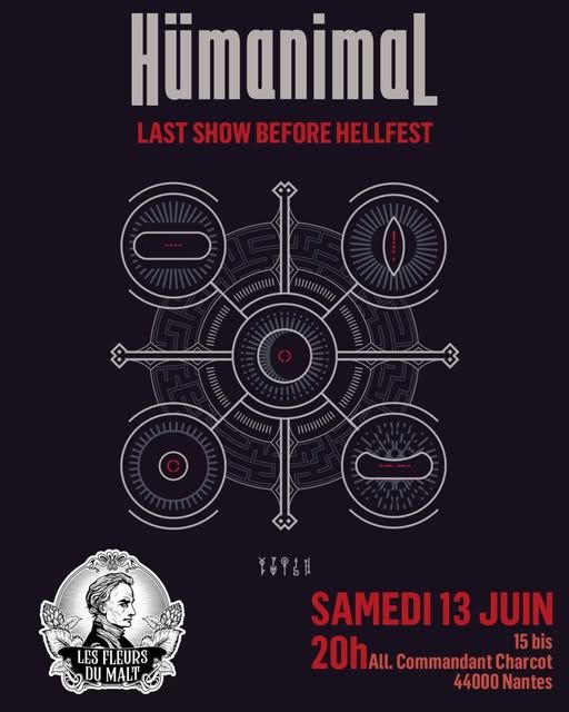 Affiche de Hümanimal (Post Metal/Modern Metal/Metalcore) en concert à Nantes (44)