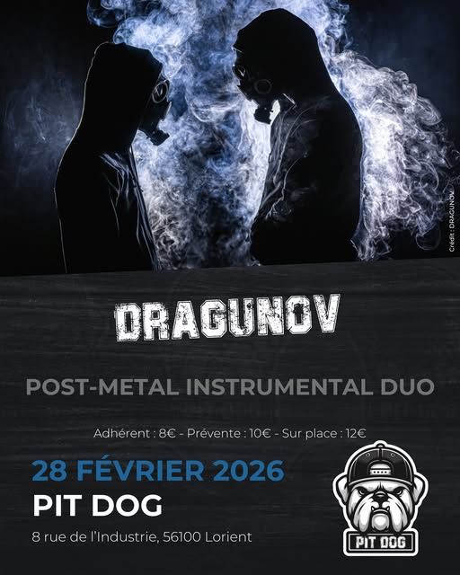 Affiche de Dragunov (Post Metal/Instrumental) et Alta Rossa (Post-Metal/Sludge) en concert à Lorient (56)