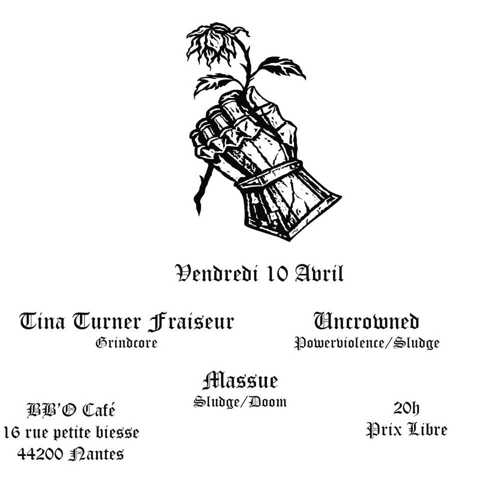 Affiche de Tina Turner Fraiseur / Uncrowned et Massue live à Nantes (44)