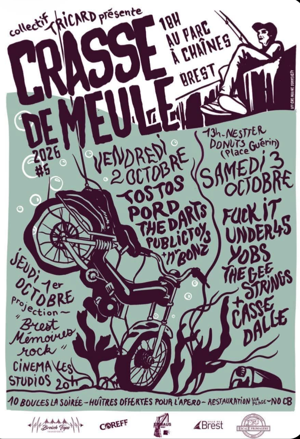 Affiche de Crasse de Meule 2026 - Festival punk - Brest (29)