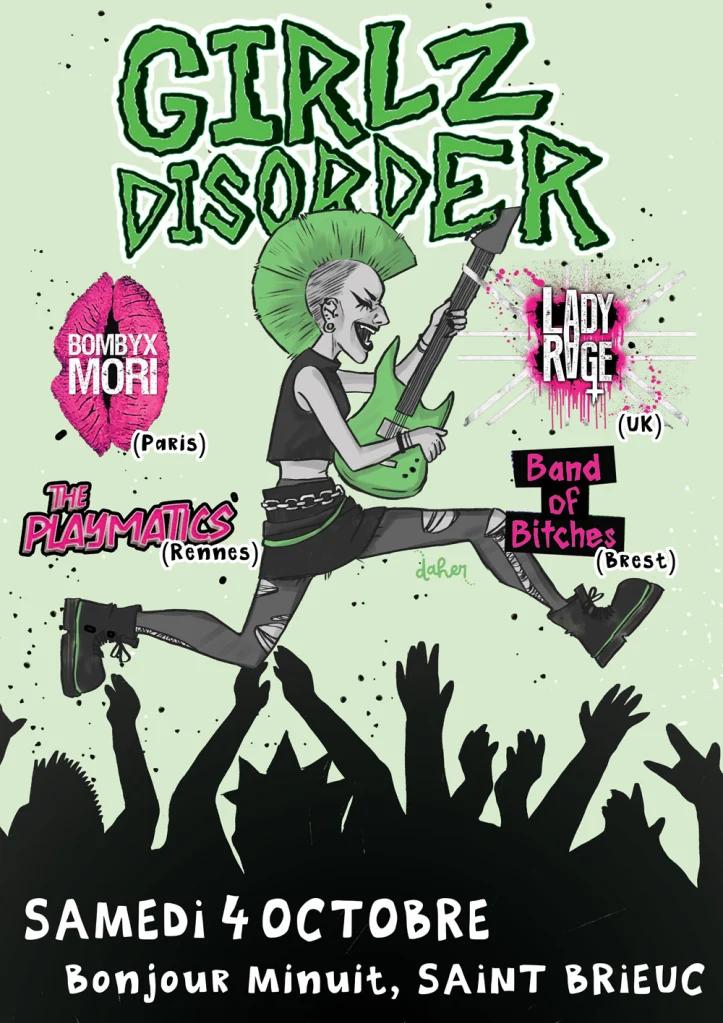 Affiche de Tournée Girlz Disorder (punk) à St Brieuc (22)