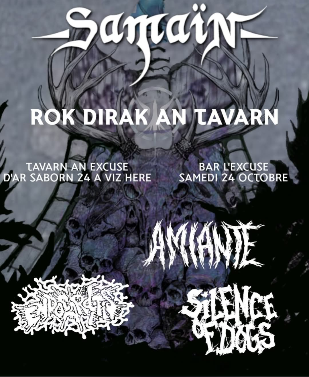 Affiche de Amiante / Silence Of Dogs / Endocarditis en concert à La Mézière (35)